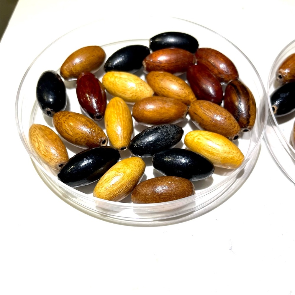 Lot of 44 Wooden Barrel Beads